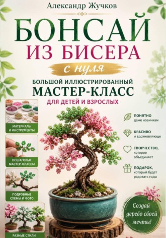 Обложка книги «Бонсай из бисера с нуля. Большой иллюстрированный мастер-класс для детей и взрослых»