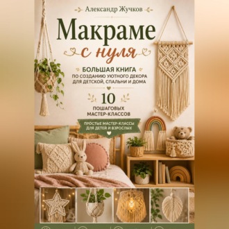 Обложка книги «Макраме с нуля. Большая книга по созданию уютного декора для детской, спальни и дома. Простые мастер-классы для детей и взрослых»