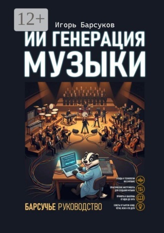 Обложка книги «ИИ генерация музыки. Барсучье руководство»