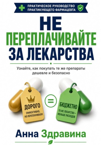 Обложка книги «НЕ ПЕРЕПЛАЧИВАЙТЕ ЗА ЛЕКАРСТВА. Узнайте, как покупать те же препараты дешевле и безопасно»