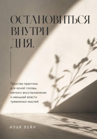 Обложка книги «Остановиться внутри дня. Простая практика для ясной головы, мягкого восстановления и меньшей власти тревожных мыслей»