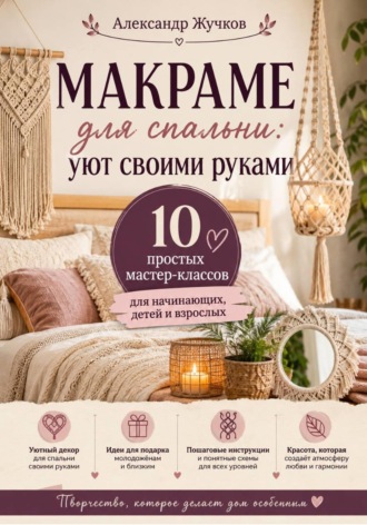 Обложка книги «Макраме для спальни: уют своими руками. 10 простых мастер-классов для начинающих, детей и взрослых»