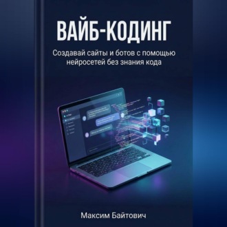 Обложка книги «Вайб-кодинг. Создавай сайты и ботов с помощью нейросетей без знания кода»