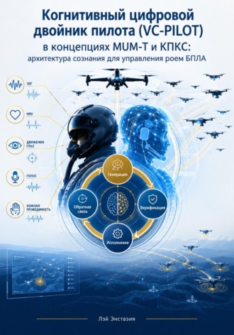 Обложка книги «Когнитивный цифровой двойник пилота (VC-PILOT) в концепциях MUM-T и КПКС: архитектура сознания для управления роем БПЛА»