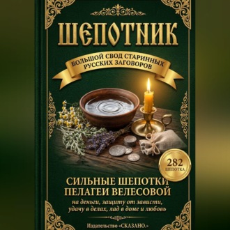 Обложка книги «Шепотник. Большой свод старинных русских заговоров: 282 шепотка скорой помощи на деньги, защиту от зависти, удачу в делах, лад в доме и любовь»