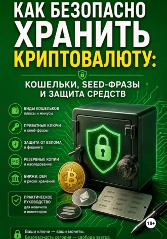 Обложка книги «Как безопасно хранить криптовалюту: кошельки, seed-фразы и защита средств»