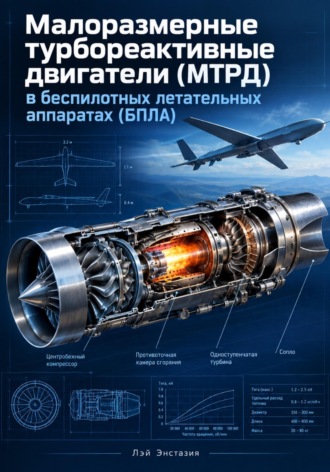 Обложка книги «Малоразмерные турбореактивные двигатели (МТРД) в беспилотных летательных аппаратах (БПЛА)»