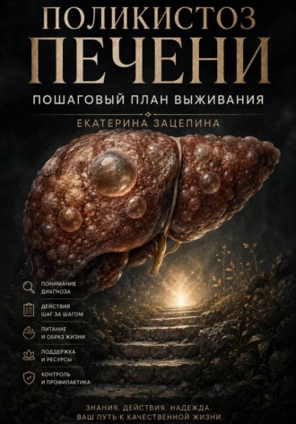 Обложка книги «Поликистоз печени. Пошаговый план выживания»