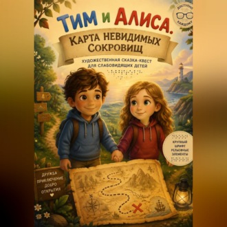 Обложка книги ««Тим и Алиса. Карта невидимых сокровищ» Преимущественно сказки для слабовидящих деток.»