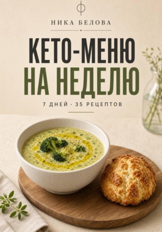 Обложка книги «Кето-меню на неделю. 7 дней, 35 рецептов»