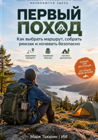 Обложка книги «Первый поход: Как выбрать маршрут, собрать рюкзак и ночевать безопасно»