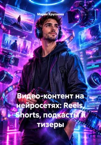Обложка книги «Видео-контент на нейросетях: Reels, Shorts, подкасты и тизеры»