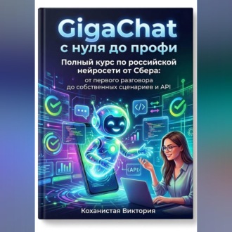 Обложка книги «GigaChat с нуля до профи. Полный курс по российской нейросети от Сбера: от первого разговора до собственных сценариев и API»