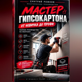 Обложка книги «Мастер гипсокартона. От новичка до профи. Полное руководство по монтажу»