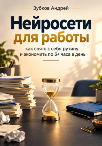 Обложка книги «Нейросети для работы: как снять с себя рутину и экономить по 3+ часа в день»