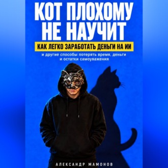 Обложка книги «Кот плохому не научит. Как легко заработать деньги на ИИ и другие способы потерять время, деньги и остатки самоуважения»