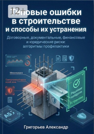 Обложка книги «Типовые ошибки в строительстве и способы их устранения. Договорные, документальные, финансовые и юридические риски: алгоритмы профилактики»