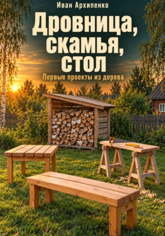 Обложка книги «Дровница, скамья, стол. Первые проекты из дерева»
