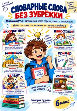 Обложка книги «словарные слова без зубрежки 6 класс»