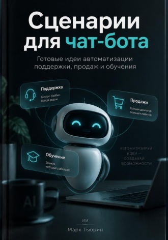 Обложка книги «Сценарии для чат-бота: Готовые идеи автоматизации поддержки, продаж и обучения»