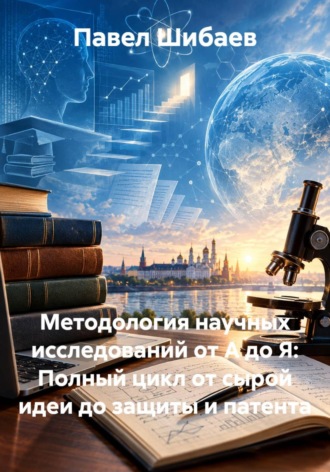 Обложка книги «Методология научных исследований от А до Я: Полный цикл от сырой идеи до защиты и патента»
