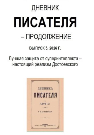 Обложка книги «Дневник писателя – Продолжение Выпуск 5. 2026 Г. Лучшая защита от суперинтеллекта – настоящий реализм Достоевского»