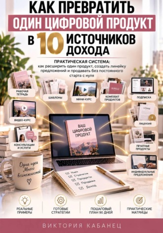 Обложка книги «Как превратить один цифровой продукт в 10 источников дохода»