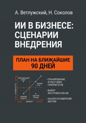 Обложка книги «ИИ в бизнесе: сценарии внедрения. План на ближайшие 90 дней: практическое руководство»