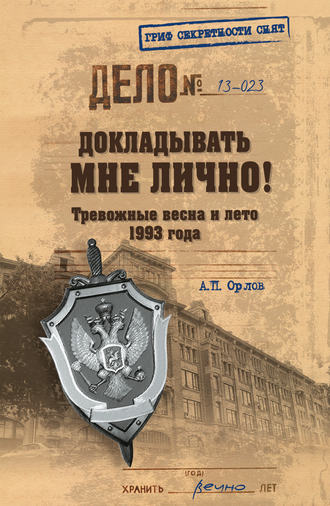 Обложка книги «Докладывать мне лично! Тревожные весна и лето 1993 года»