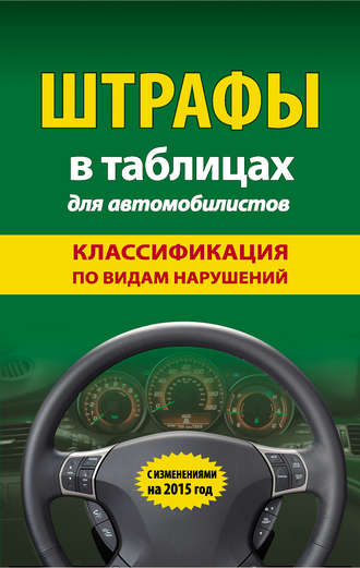 Обложка книги «Штрафы в таблицах для автомобилистов. Классификация по видам нарушений. С изменениями на 2015 год»