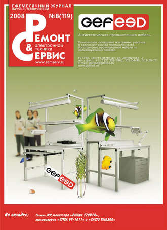 Обложка книги «Ремонт и Сервис электронной техники №08/2008»