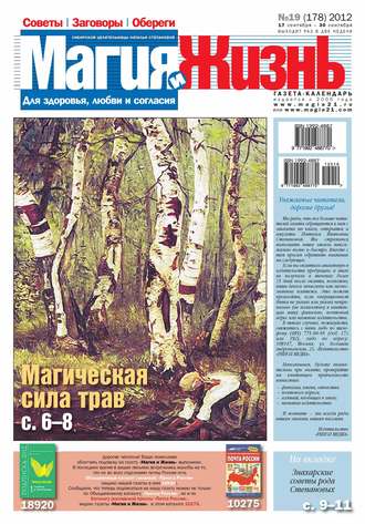 Обложка книги «Магия и жизнь. Газета сибирской целительницы Натальи Степановой №19/2012»