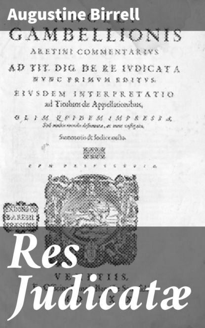 Res Judicatæ