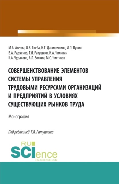 Надежда Григорьевна Данилочкина — Совершенствование элементов системы управления трудовыми ресурсами организаций и предприятий в условиях существующих рынков труда. (Аспирантура, Бакалавриат, Магистратура). Монография.