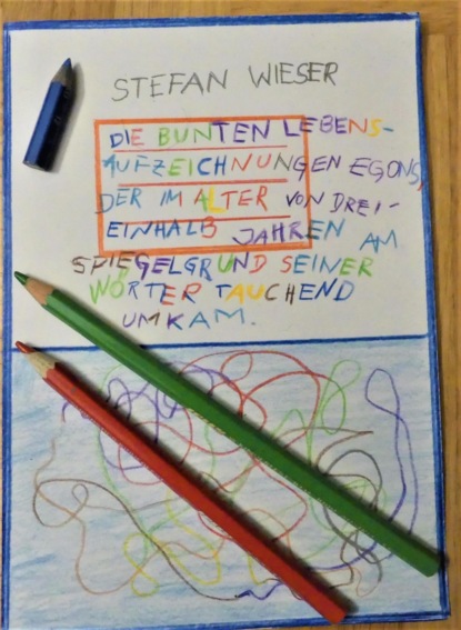 Die bunten Lebensaufzeichnungen Egons, der im Alter von dreieinhalb Jahren am Spiegelgrund seiner Wörter tauchend umkam