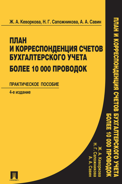 План и корреспонденция счетов бухгалтерского учета. Более 10 000 проводок