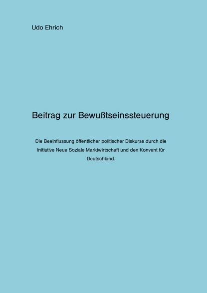 Beitrag zur Bewußtseinssteuerung
