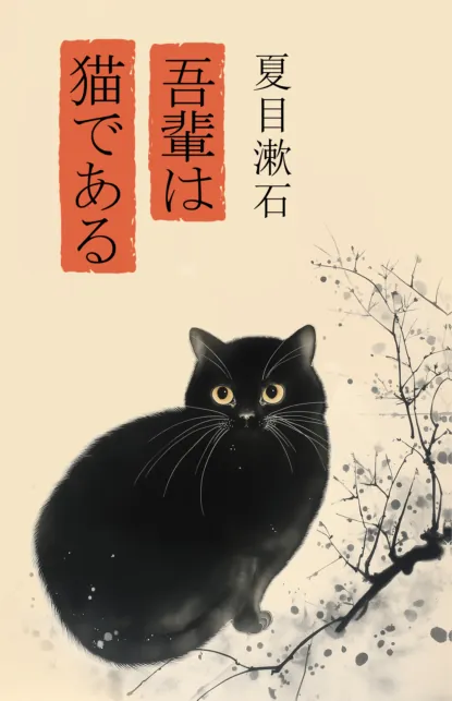 Обложка книги 吾輩は猫である / Wagahai wa neko de aru / Ваш покорный слуга кот, Нацумэ Сосэки