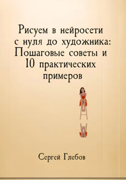 Обложка книги Рисуем в нейросети с нуля до художника: Пошаговые советы и 10 практических примеров, Сергей Глебов