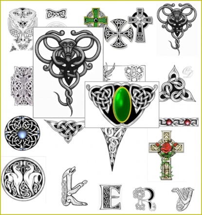 Keltische Tattoos und Keltische Buchstaben Tattos.