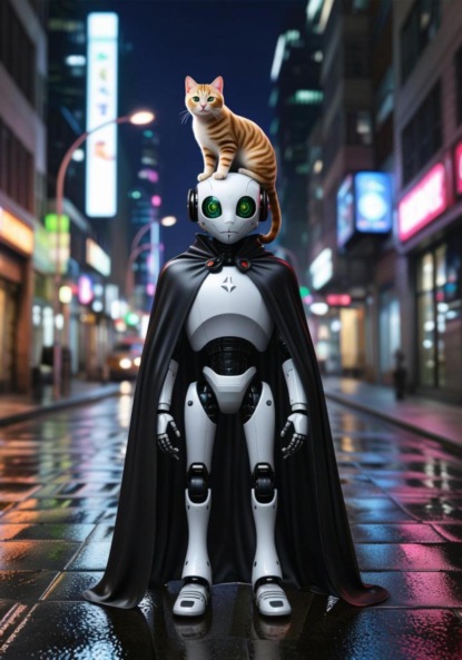 

Смешные истории про робота и кота