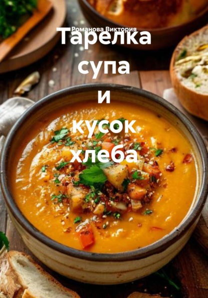 

Тарелка супа и кусок хлеба