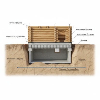 Фундамент для дома из клееного бруса: геология, типы, ошибки и цены