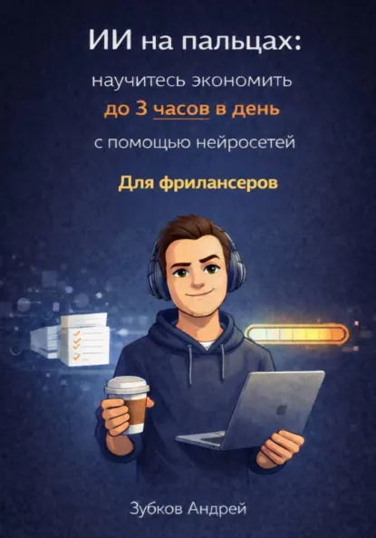 Обложка книги ИИ на пальцах: научитесь экономить до 3 часов в день с помощью нейросетей. Для фрилансеров, Андрей Васильевич Зубков