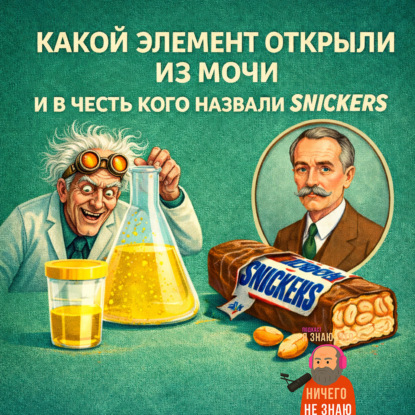 Какой элемент открыли из мочи и Snickers в честь кого назвали