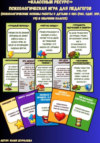 «КЛАССный РЕСУРС» настольная психологическая игра для педагогов «Инклюзивная среда на уроке: психологические основы работы с детьми с ОВЗ (РАС, СДВГ, ЗПР, УО) в обычном классе»