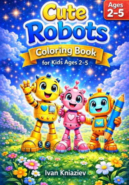 Cute Robots Coloring Book for Kids Ages 2-5