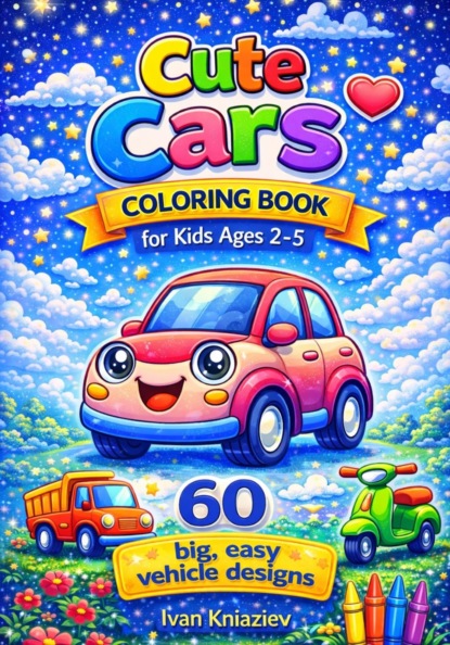 Cute Cars Coloring Book for Kids Ages 2-5