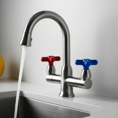 Привычка N 32. Перед тем как приступить к мытью посуды, включать сначала кран с холодной водой