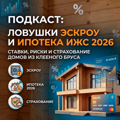 Ипотека ИЖС 2026 и эскроу ставки, риски и страхование домов из клееного бруса